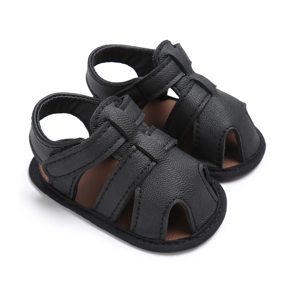 Baby Boy Shoes Newborn Footwear Black Grey Male Baby Shoes Summer Toddler First Walker PU Leather Infant Prewalker