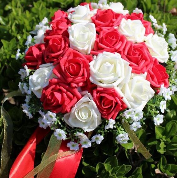 Rose Flower Bridal Bouquet buque noiva branco Pink White Bridesmaid Wedding Bouquet de mariage Bruidsboeket
