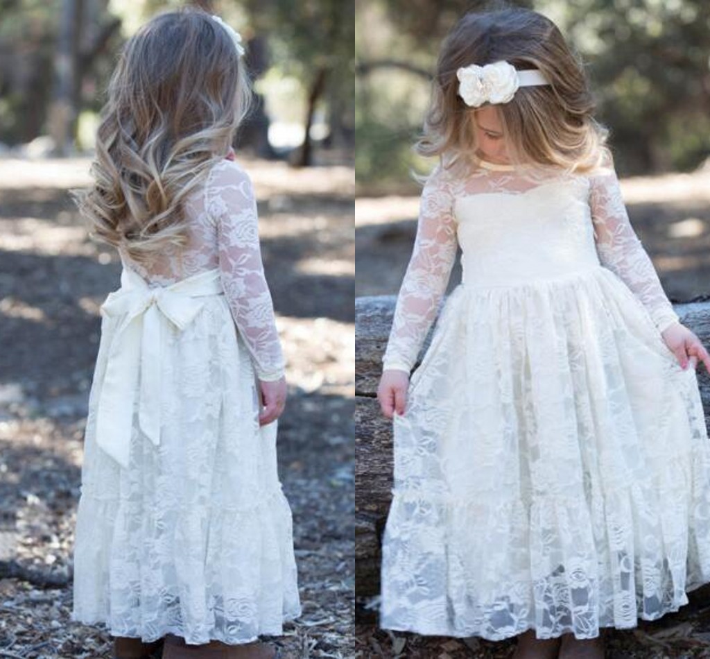White Lace Jewel Neck Flower Girls Dresses For Weddings Long Sleeves Floor Length Infant Children A Line Birthday Party Dresses, Multi
White Lace Jewel Neck Flower Girls Dresses For Weddings Long Sleeves Floor Length Infant Children A Line Birthday Party Dresses, Multi