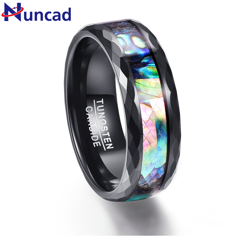 Nuncad 8mm Men's Abalone Shell & Polished Black Faceted Tungsten Carbide Rings Wedding Bands Size 7-12
Nuncad 8mm Men's Abalone Shell & Polished Black Faceted Tungsten Carbide Rings Wedding Bands Size 7-12