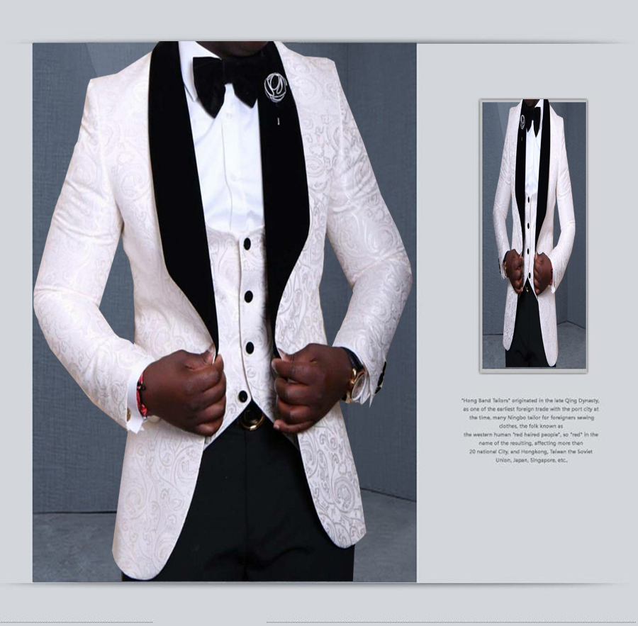 2018 Black Men Slim Fit Men's Suits Groom Tuxedos Wedding Grooms Two Pieces (Jaket+Vest) Formal Occasion Wear Prom Suit Custom Made