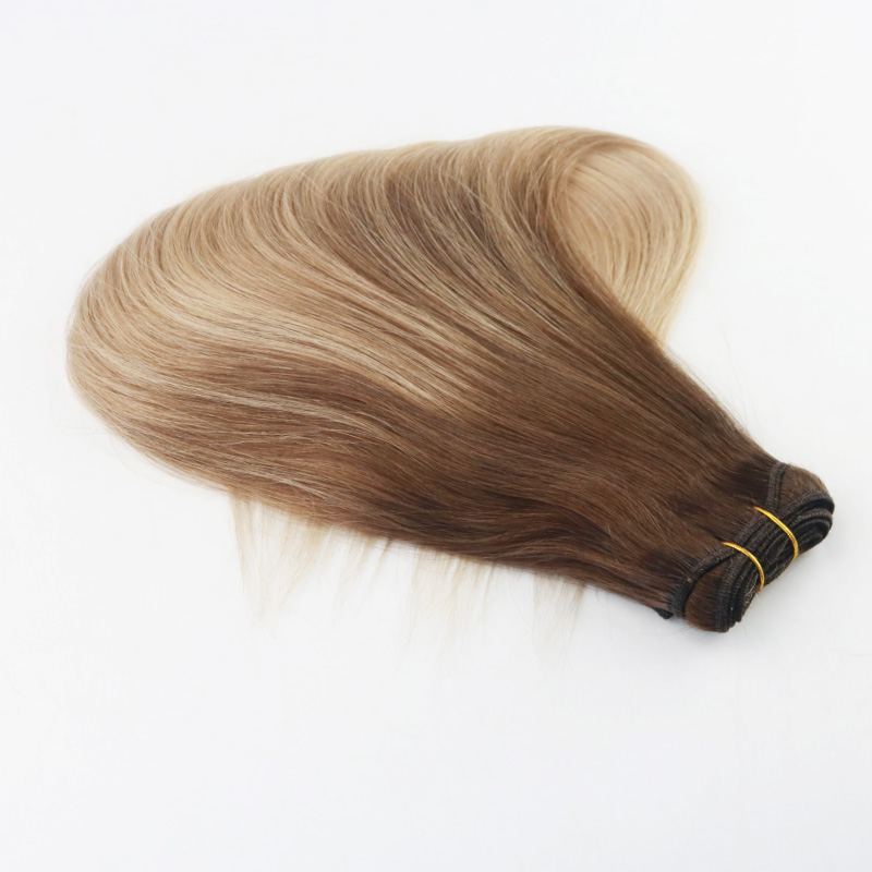 Human Hair Bundles Ombre #4 Fading to #18 Highlights Brazilian Virgin Hair 100G Per Bundle Straight Human Hair Weft Extensions