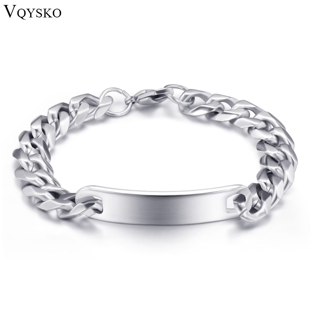 Stainless Steel Bracelet Men Chain & Link Bracelets fashion Silver Stainless Steel jewelry ID Bracelets & Bangles pulseira