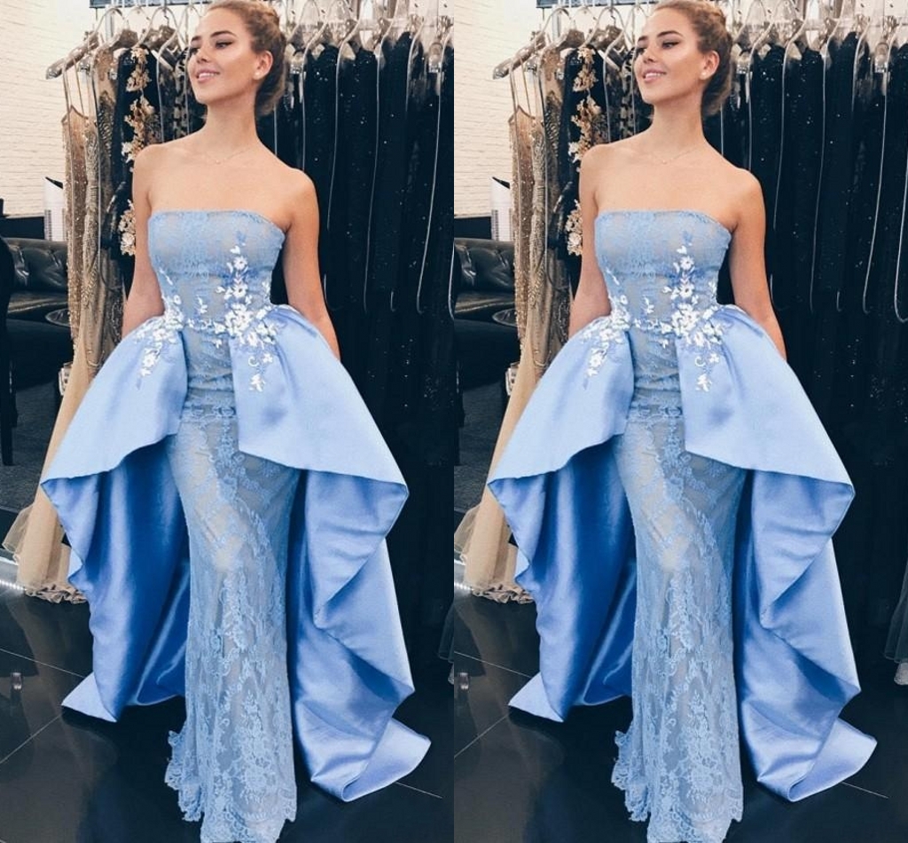 Gorgeous Strapless Blue Prom Dresses With Satin Train Lace Appliques Sheath Lace Dresses Evening Wear Zipper Back Dubai African Party Dress, Ivory
Gorgeous Strapless Blue Prom Dresses With Satin Train Lace Appliques Sheath Lace Dresses Evening Wear Zipper Back Dubai African Party Dress, Ivory