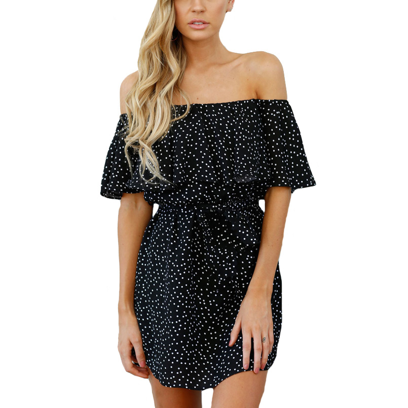 Summer Strapless Casual Off Shoulder Mini Dress Fashion Slash Neck Women Sexy Black Plus Size Beach Dress
Summer Strapless Casual Off Shoulder Mini Dress Fashion Slash Neck Women Sexy Black Plus Size Beach Dress