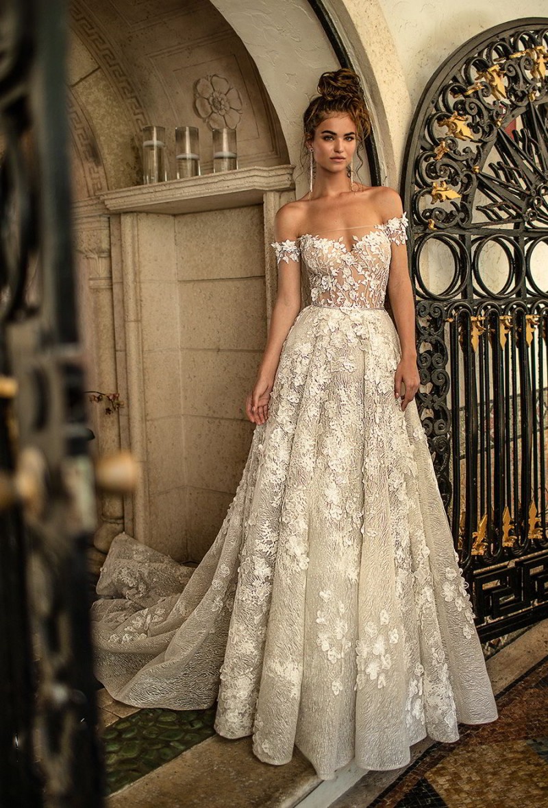 Spring Sexy Berta Wedding Backless Off the Shoulder Full Lace Applique Bridal Dress A e Vestido De Novia