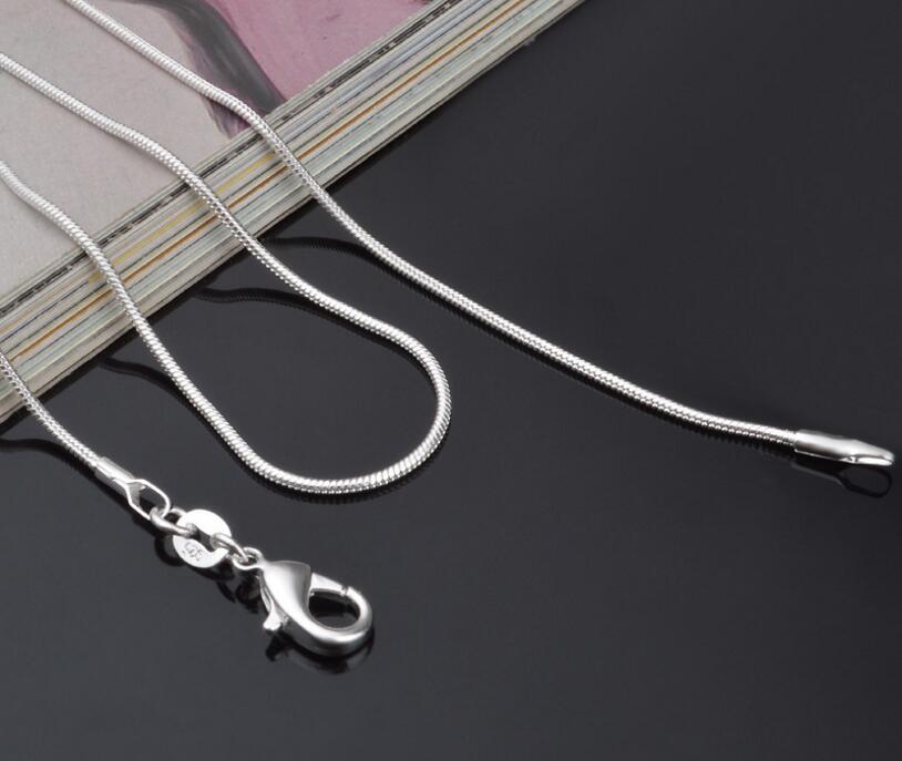 1MM snake bone chain fashion vogue silver plated snake chain foreign trade hot silver necklace (50pcs/lot) L409