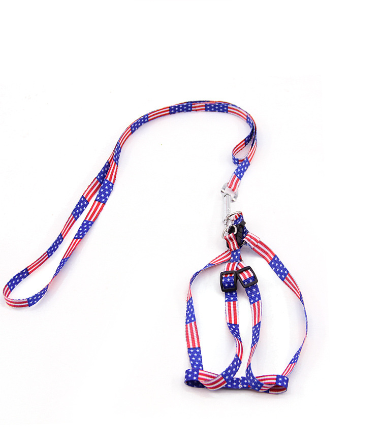 Printed Harness Leash Adjustable Dog Rope Puppy Cat Pet Supplies for Small Dogs 1*120cm wen6764