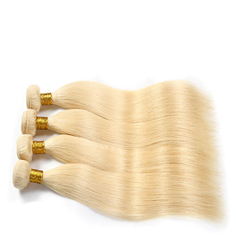 Malaysian Human Extensions 4 Pieces/Lot Silky Virgin Extensions 613# Color Bundles Blonde Straight Hair Wefts