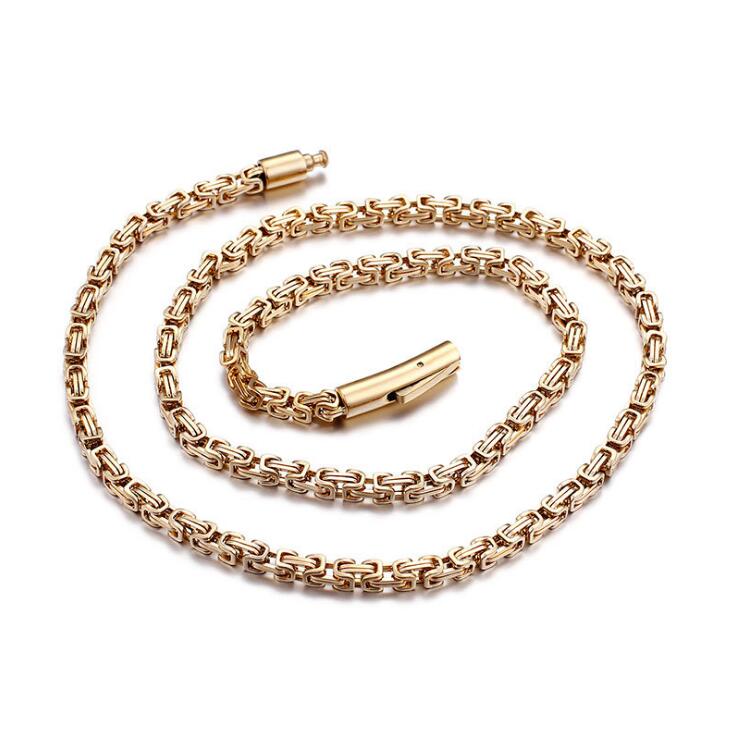 4mm Punk Mens Biker Necklace Gold Black Color Byzantine Box Chain Stainless Steel Necklace Jewelry, Silver
4mm Punk Mens Biker Necklace Gold Black Color Byzantine Box Chain Stainless Steel Necklace Jewelry, Silver