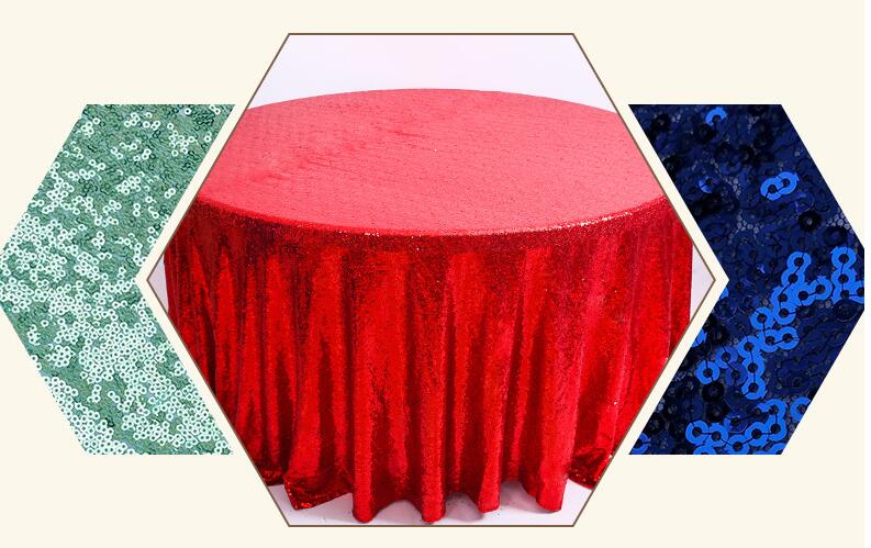 Sequin TableCloth Round Glitter Sequin Table Cloth for Wedding Banquet