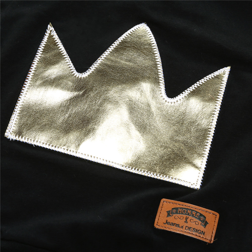 Boy long sleeved clothing top + pants 2 pcs sport suit children clothes set newborn crown baby clothing set suit