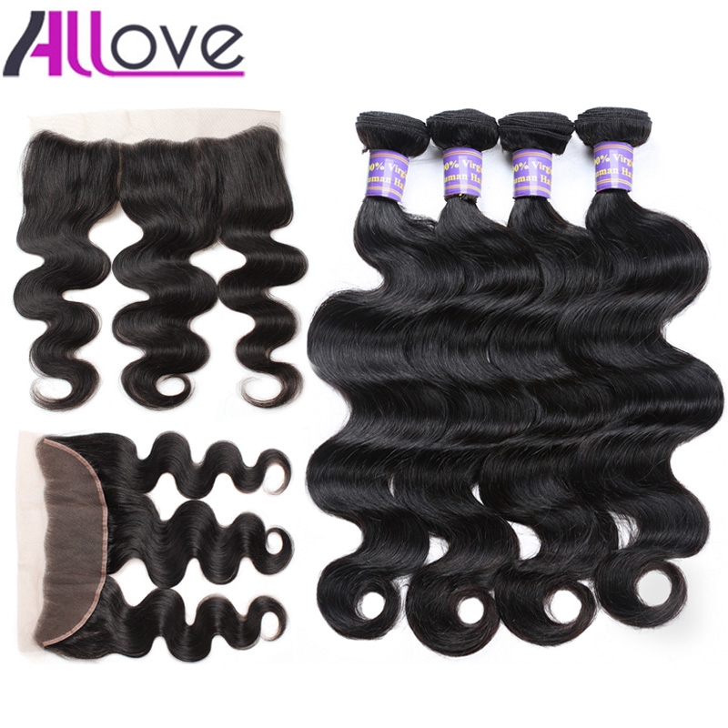 Allove Best 10A Brazilian Hair Bundles With Closure Body Wave 4Bundles with Lace Frontal Closure Peruvian human hair Extensions Wholesale, Natural color
Allove Best 10A Brazilian Hair Bundles With Closure Body Wave 4Bundles with Lace Frontal Closure Peruvian human hair Extensions Wholesale, Natural color