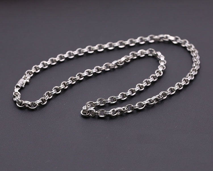 Personalized 925 sterling silver vintage style jewelry American European antique silver hand-made designer thick chain necklace for men
