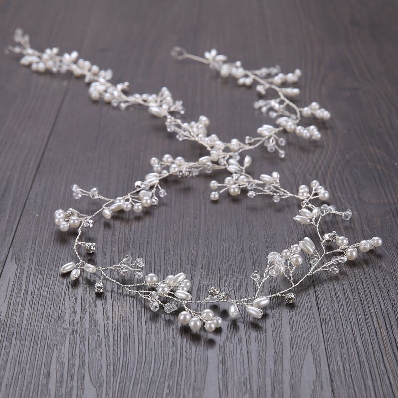 Wedding Bridal Crystal Fascinators Long Hair Chain Jewelry Rhinestone Crown Princess Queen Headdress Prom Gold Silver Hair Band Ac