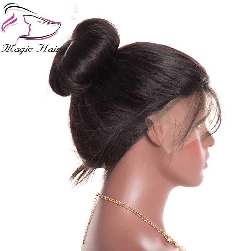 Evermagic Brazilian hair non-remy 4x4 deep parting lace front human hair wigs straight pre-plucked with baby hair glueless lace front wig