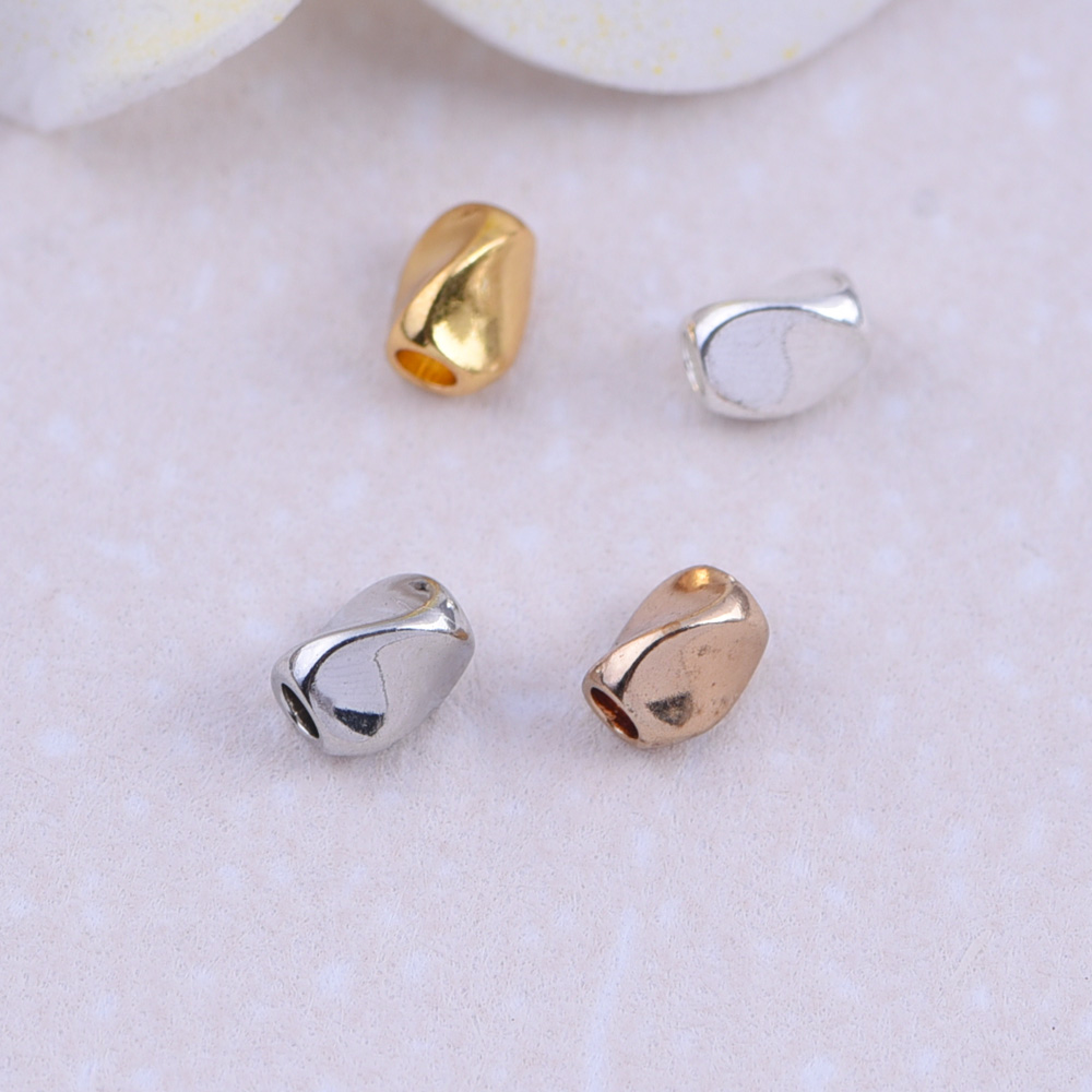 10pcs ZHU RU 5*3.5MM Irregular beads bead round Twisted cylinder Pendant Connector For DIY Earrings Jewelry Accessories