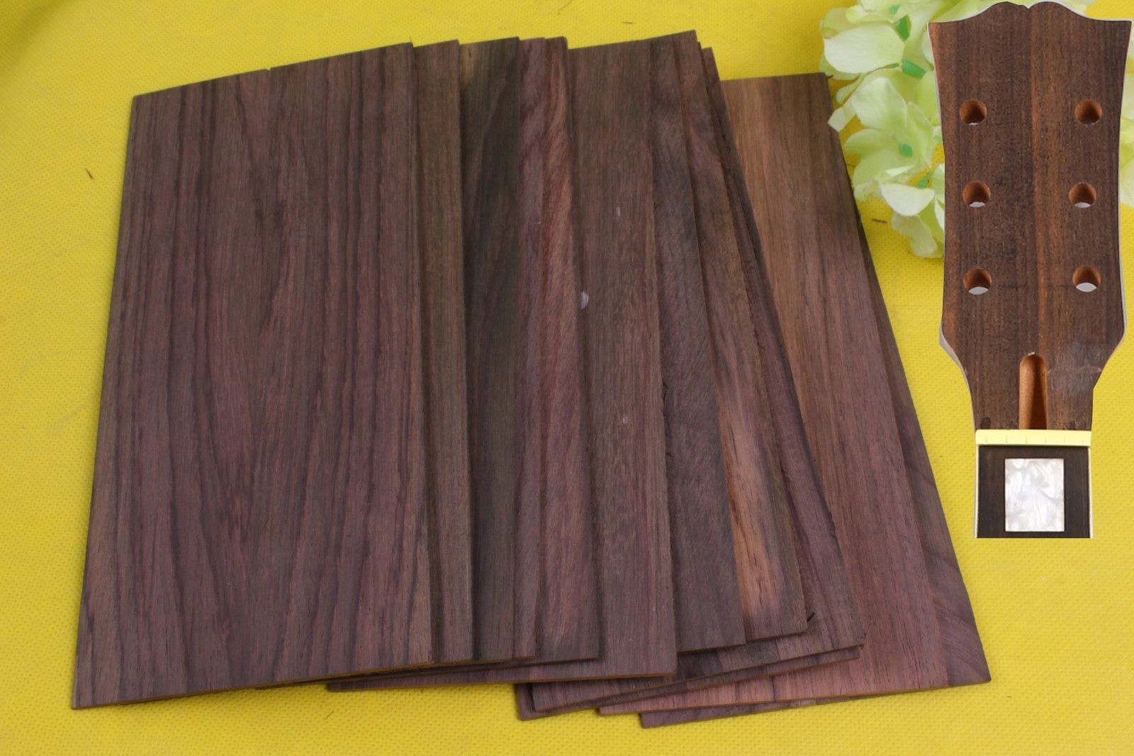 5pcs New Electric Guitar Head Stock Veneer Guitar Accessory wood