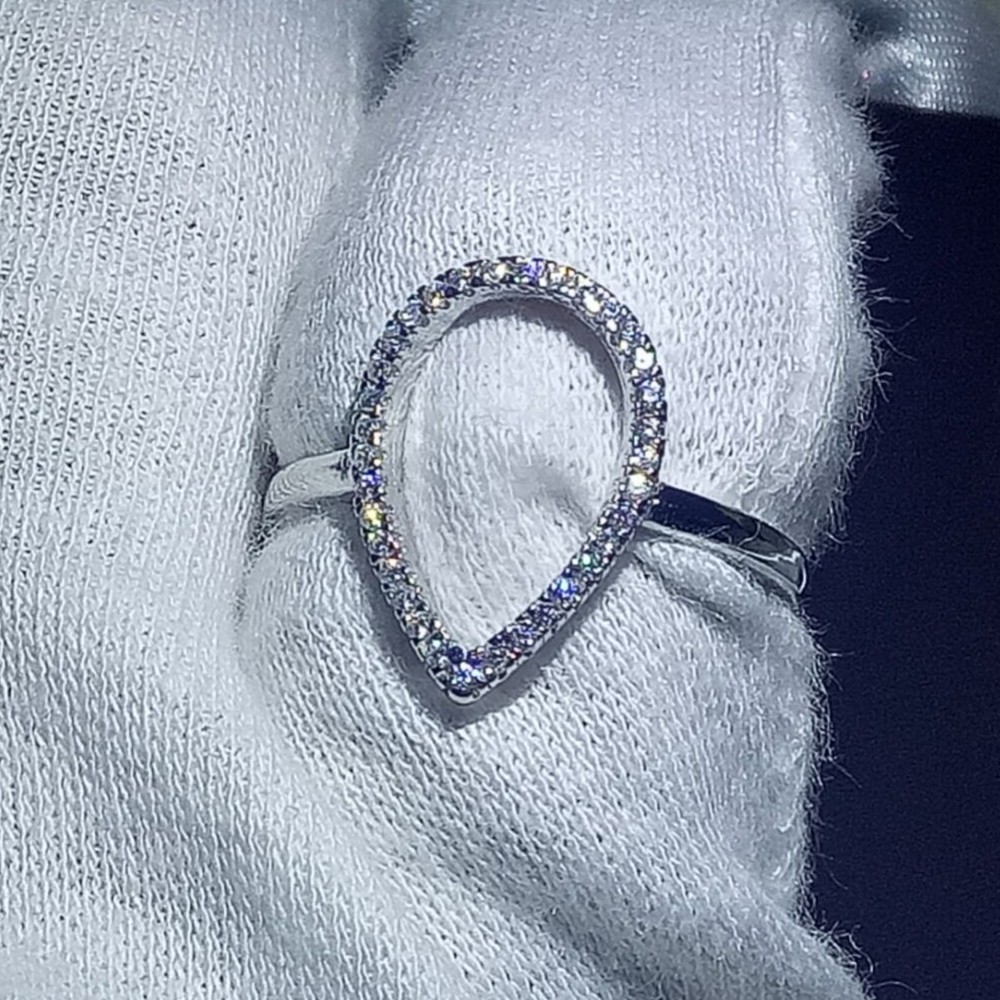 Choucong New Fashion Hollow out CZ Zirconia Pear Water Drop Classic Ring Wedding Jewelry Sparkling 100% 925 Sterling Silver Rings For Women
