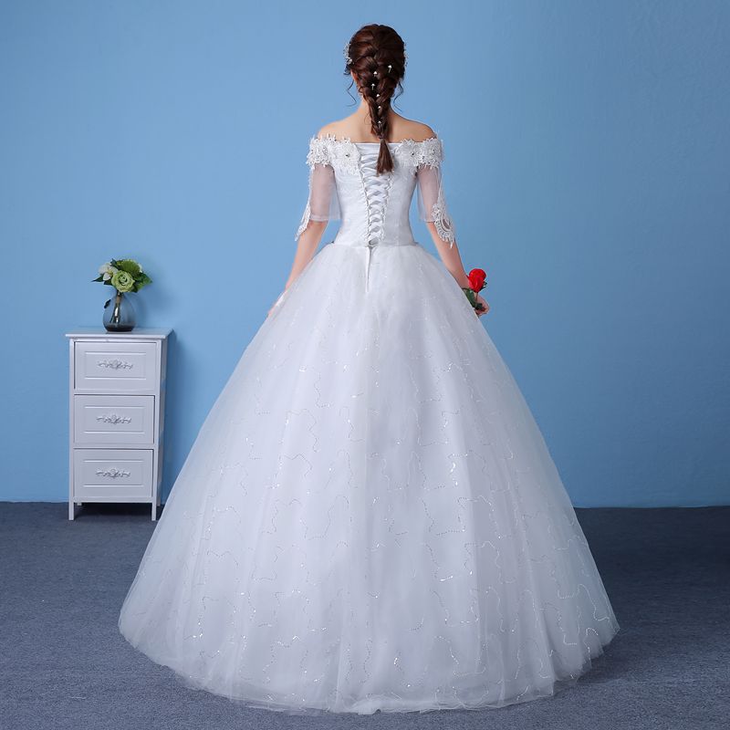 Real Photo Gold Embroidery Short Lace Red Wedding Dress 2018 Boat Neck Vintage Bridal Gowns Vestido De Noiva Frock