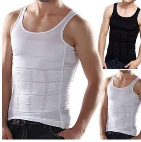 Men Shapers Summer Solid Sleeveless Firm Tummy Belly Buster Vest Control Slimming Body Shaper Underwear Shirt