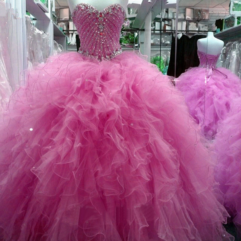 2018 Sexy Crystal Beading Ball Gown Quinceanera Dresses With Sequined Tulle Sweet 16 Dress Lace Up Plus Size Vestido De 15 Anos BQ22, Red
2018 Sexy Crystal Beading Ball Gown Quinceanera Dresses With Sequined Tulle Sweet 16 Dress Lace Up Plus Size Vestido De 15 Anos BQ22, Red
