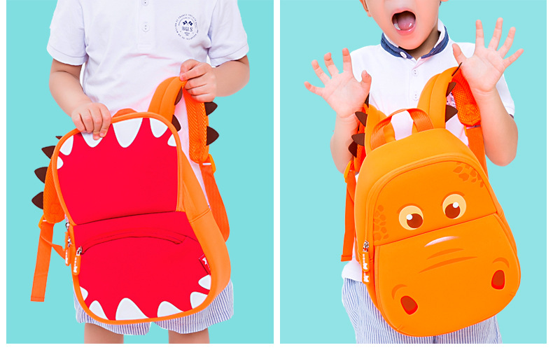 Hippo cartoon student School Bag School season children Backpacks 28*26*12cm Shoulders bag C4859