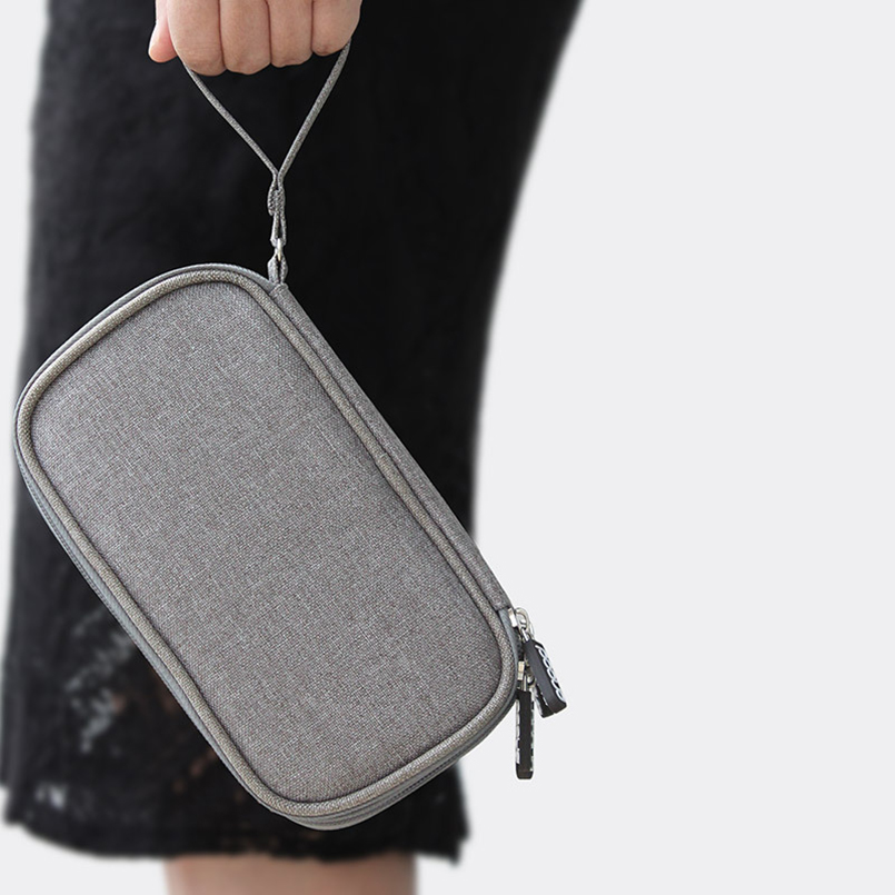 JILIDA Oxford Cloth Power Bank Pouch Electronics Accessories USB Cable Earphones Storage Bag Travel Digital Gadget SD Organizer