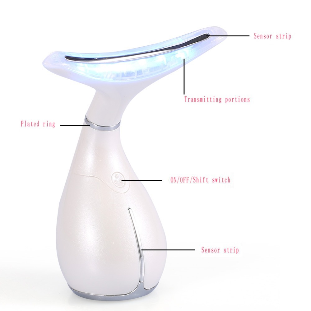 LED Neck Massager Photon Therapy Vibration Wrinkle Removal Massage Machine Neck Skin Tighten Firming Lifting Beauty Skin Device