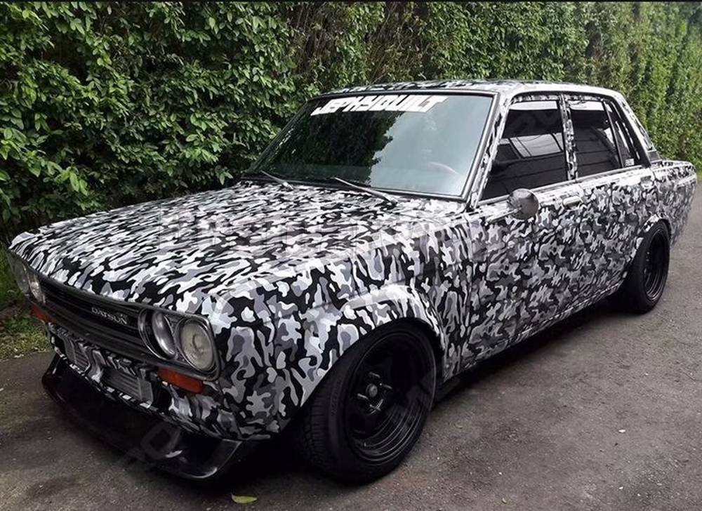 Winter Snow black white Gray Camouflage Vinyl wraps for Vehicle car wrap Graphic Camo covering stickers air bubble free 1.52x30m 5x98ft