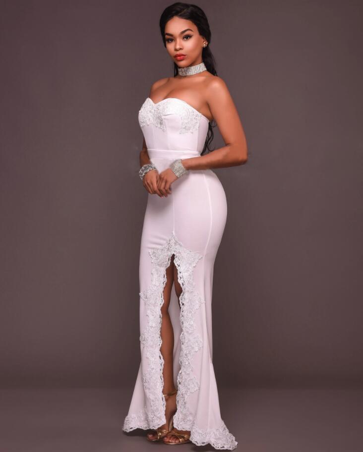 Stylish White Cheap Bridesmaid Dresses Long Mermaid Sweetheart Side Split Wedding Guest Dress Floor Length Satin Party Gowns Custom Made