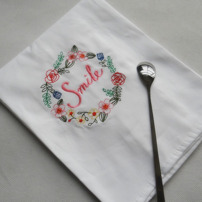 High-quality Embroidered Tea Towels Cotton Table Napkins Home Kitchen Servetten Wedding Cloth Napkins Upscale Wine Cup towel 45*70cm