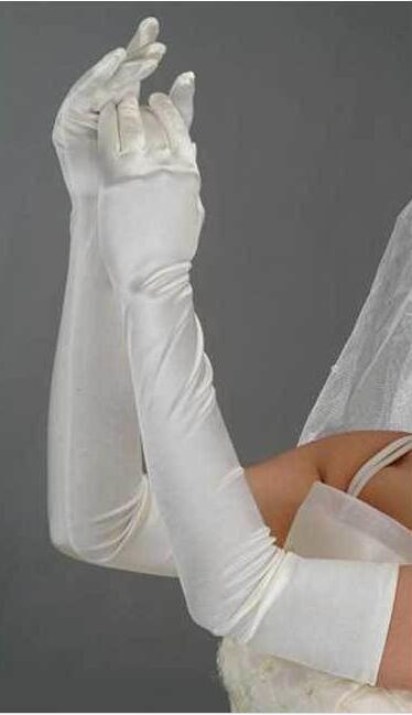 Hot Sale Cheap In Stock Wedding Gloves Simple Satin Bridal Glove Long Gants De Noce Ivoire Wedding Accessories