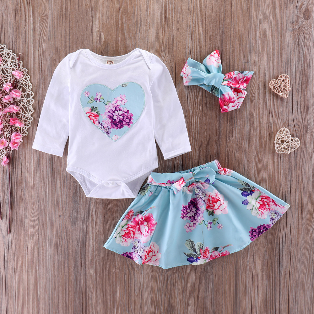 Baby Clothing Young Children Fashion Love Printing Tops + Floral Bow + Floral Skirt Kids Casual 3 Pcs Set, White
Baby Clothing Young Children Fashion Love Printing Tops + Floral Bow + Floral Skirt Kids Casual 3 Pcs Set, White