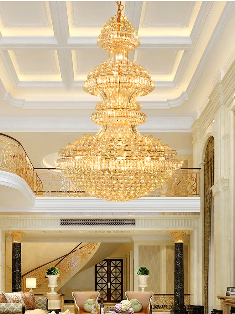 Modern Crystal Chandeliers Lights Fixture American Golden Chandelier LED Lamps Euorpean Hotel Lobby Hall Stairway Home Inoodr Lighting