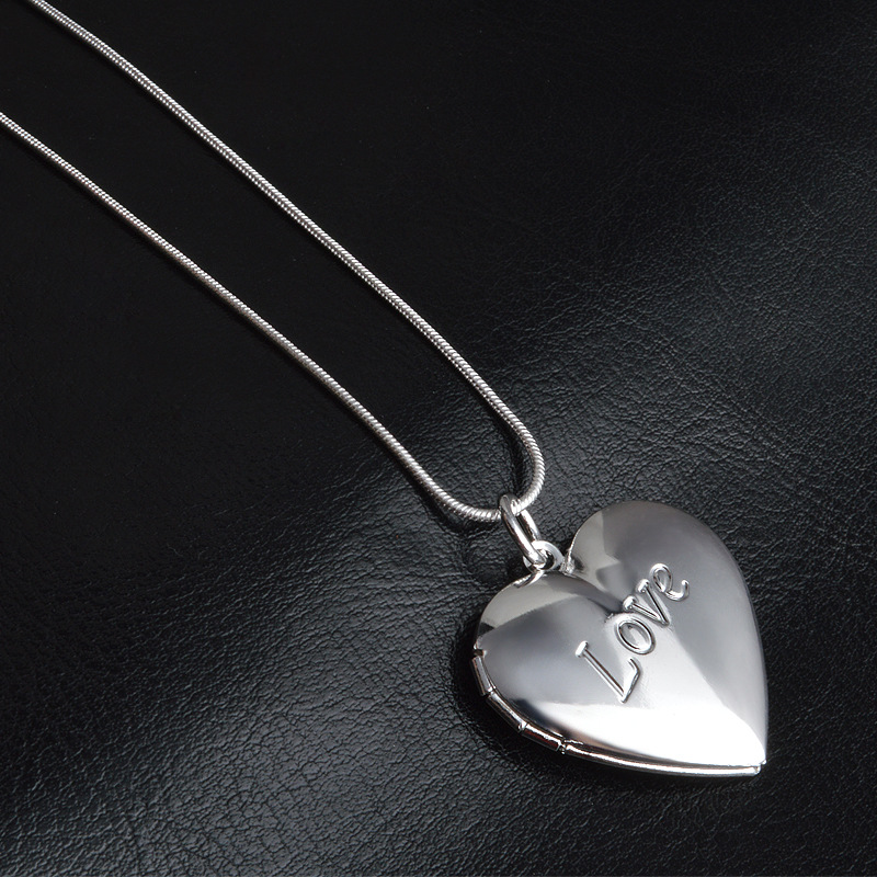 Silver Jewelry Pendant Fine LOVE Heart Shaped Box Pendant 925 jewelry silver plated Necklace Pendants Fashion gift necklace Top Quality