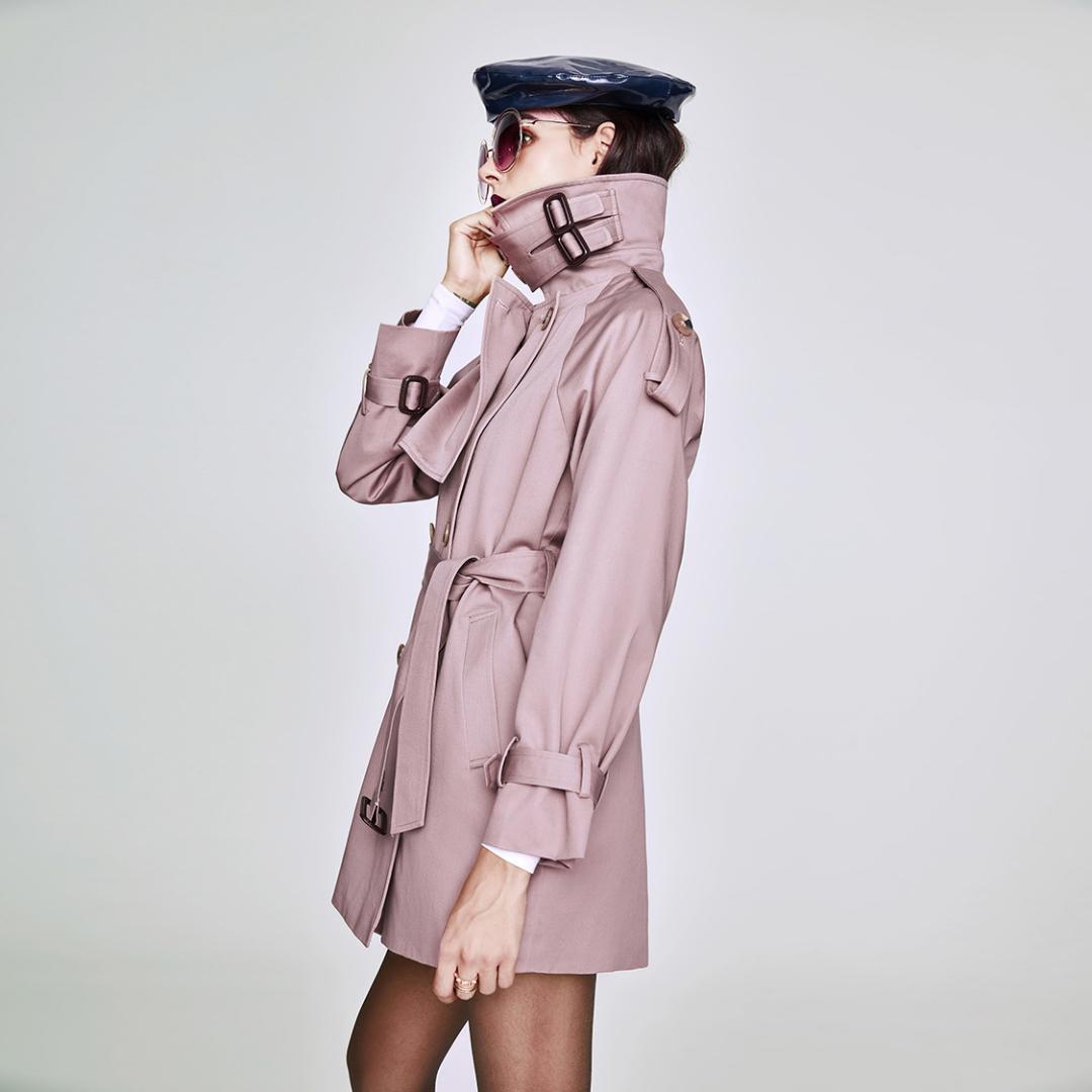 JAZZEVAR new 2018 Autumn Fashion Casual Women's Trench Coat Double Breasted Outerwear For Lady Good Quality