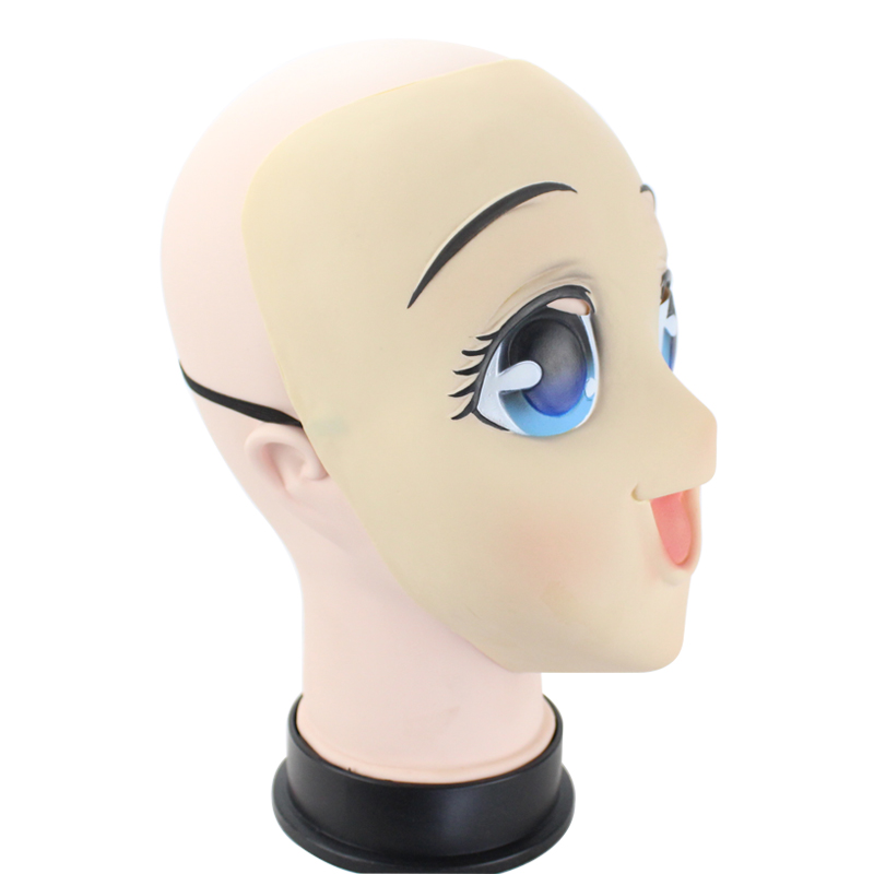 Big Eyes Girl Full Face Latex Mask Half Head Kigurumi Mask cartoon Cosplay Japanese Anime Role Lolita Mask Crossdress Doll4760122