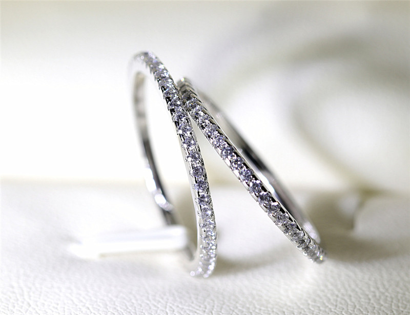 choucong Real 925 Sterling Silver Wedding band Ring for Women Full Pave setting Diamong Engagement rings Bridal Accessories