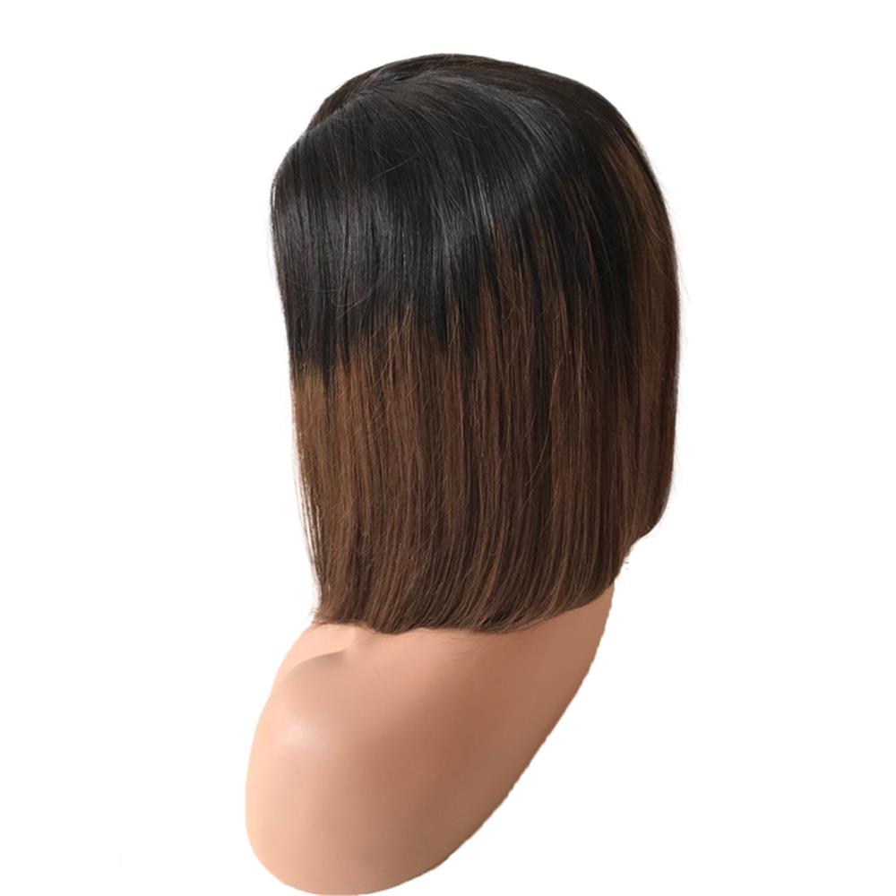 Full Lace Human Hair Wigs brazilian short human hair ombre color 1b/4# straight lace front human hair wigs