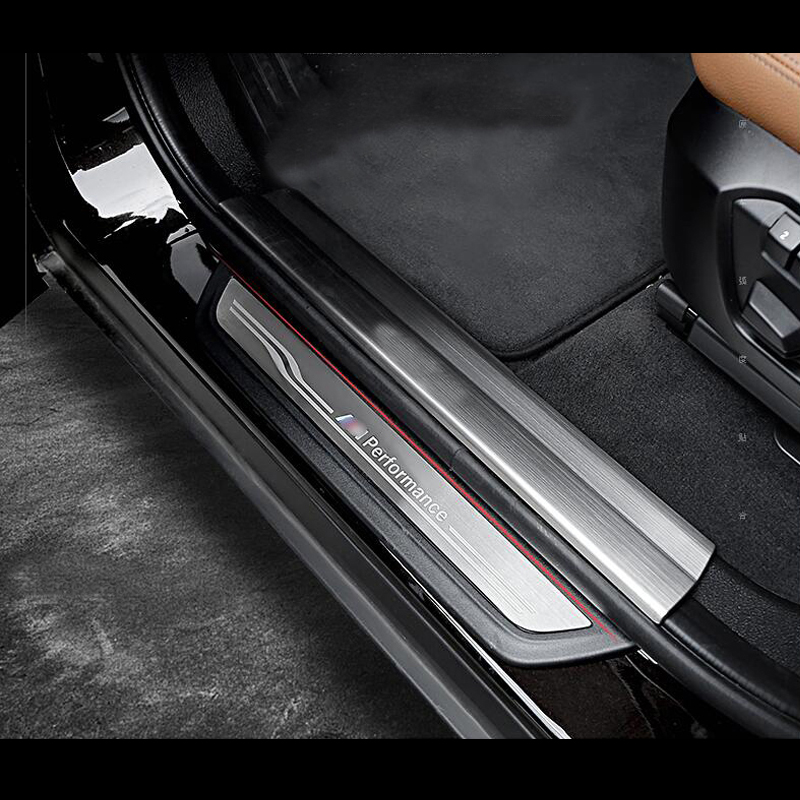 Accessories Door Sill Scuff Plate Guards Car Door Sills Protector cover strips Stickers For BMW F10 F20 F30 F34 F36 F45 E70 E71 F25 F15 F16 E90 X3 X5 
