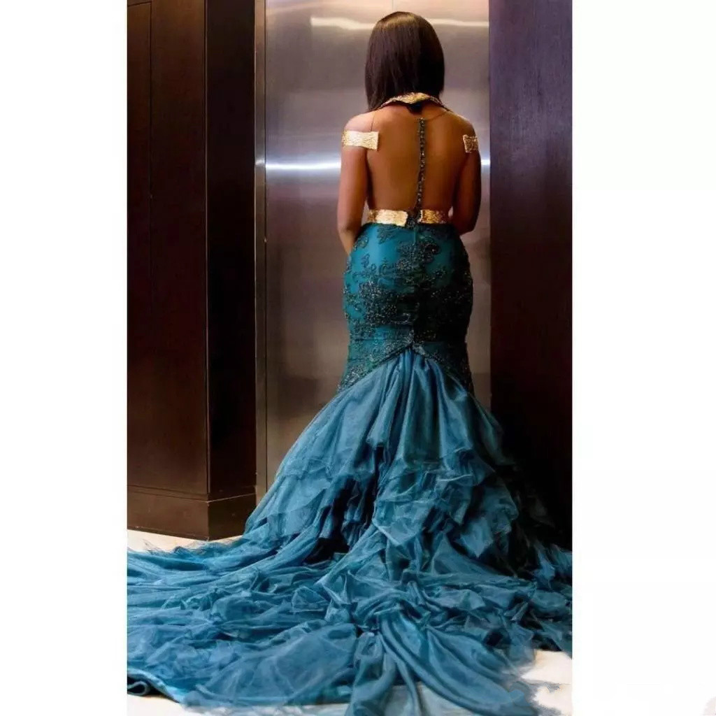 Sexy South African Plus Size Prom Dresses Lace Appliques Beads Luxury Evening Gowns Zuhair Murad Party Dress Women Wear Vestidos Sweep Train