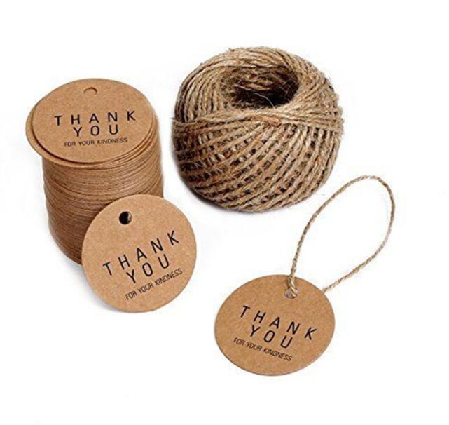 Craft Gift Label Tag Handmade Thank You Tag Round Wedding Favors Paper Card Cookies Decorative Tag