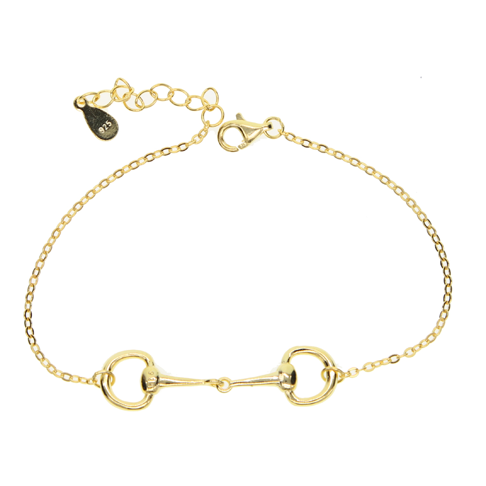 Classic bit Charm Bracelets 100% Real 925 Sterling Snaffle Bracelet Horse Jewellery With Color Rose For Women Jewelry