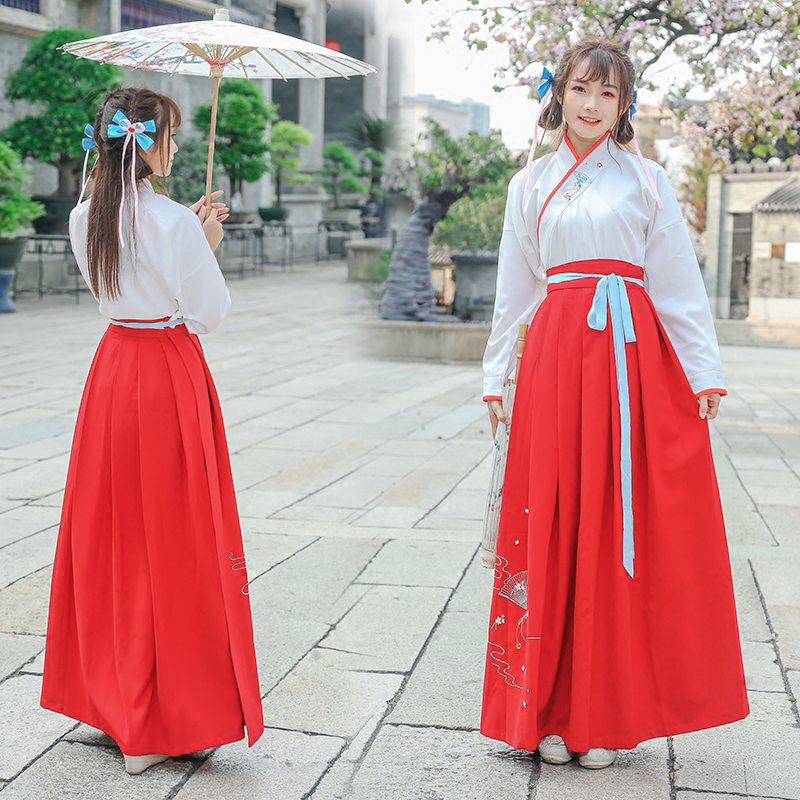 Chinese Traditional Han Dynasty Princess Clothing Women Tops+ Skirt Ancient Hanfu Cosplay Costume Lady National Folk Dance Dress, White and red
Chinese Traditional Han Dynasty Princess Clothing Women Tops+ Skirt Ancient Hanfu Cosplay Costume Lady National Folk Dance Dress, White and red