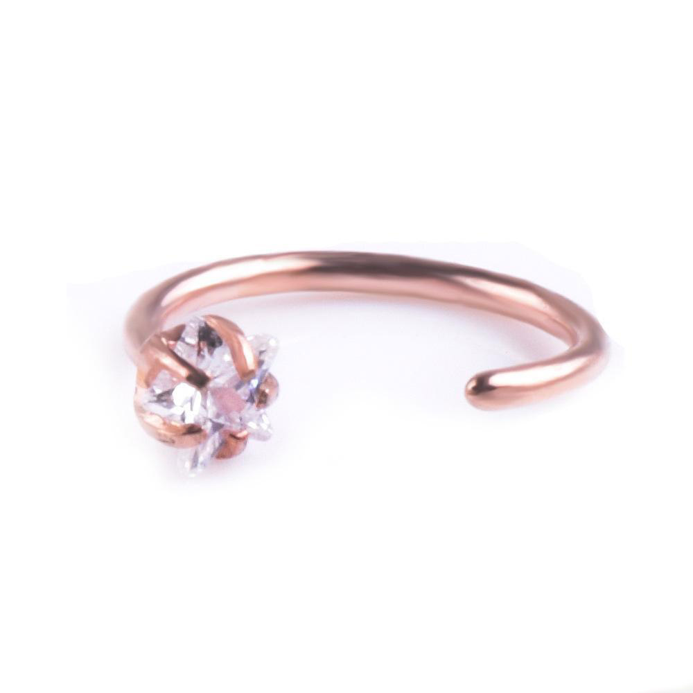 New Star Zircon Nose Hoop Rings Ear Cartilage Tragus Body Jewelry For Women Men Anti-allergy C Neck