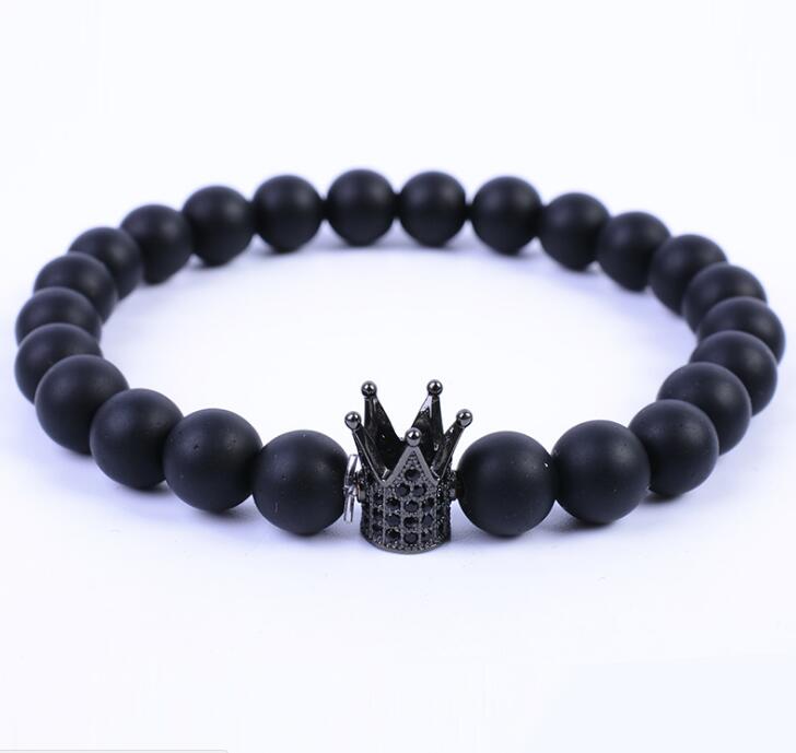 Elegant Micro Pave Zircon and Volcanic Stone Beaded Strand Wristwear Gender-Neutral DIY Jewelry Kit