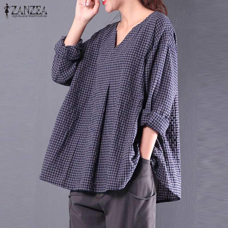 2017 ZANZEA Women Autumn V Neck Long Sleeve Check Plaid Casual Cotton Linen Blouse Retro Tartan Top Pullover Shirt Plus Size, Green
2017 ZANZEA Women Autumn V Neck Long Sleeve Check Plaid Casual Cotton Linen Blouse Retro Tartan Top Pullover Shirt Plus Size, Green