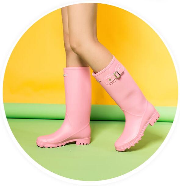 Wedding shoeNew Women Matte RAINBOOTS Fashion KneeHigh Rain Boots Waterproof Boots Rainboots Water Shoes Rainshoes Tall 38CM Wed