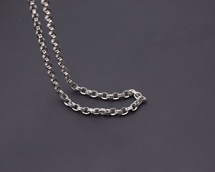 Personalized 925 sterling silver vintage style jewelry American European antique silver hand-made designer thick chain necklace for men